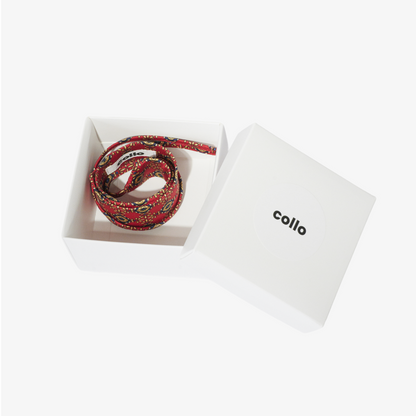 Red & Gold Floral Silk Choker – collo limited edition choker