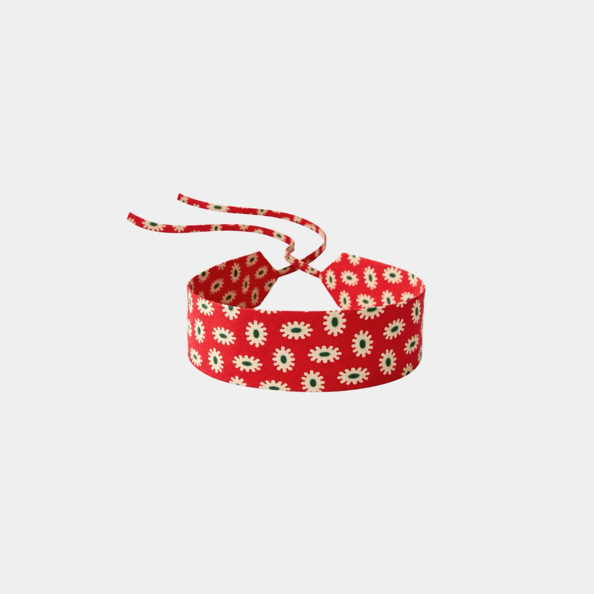 Red Floral Silk Choker – upcycled from a vintage silk tie, with self-tie closure | collo limited edition