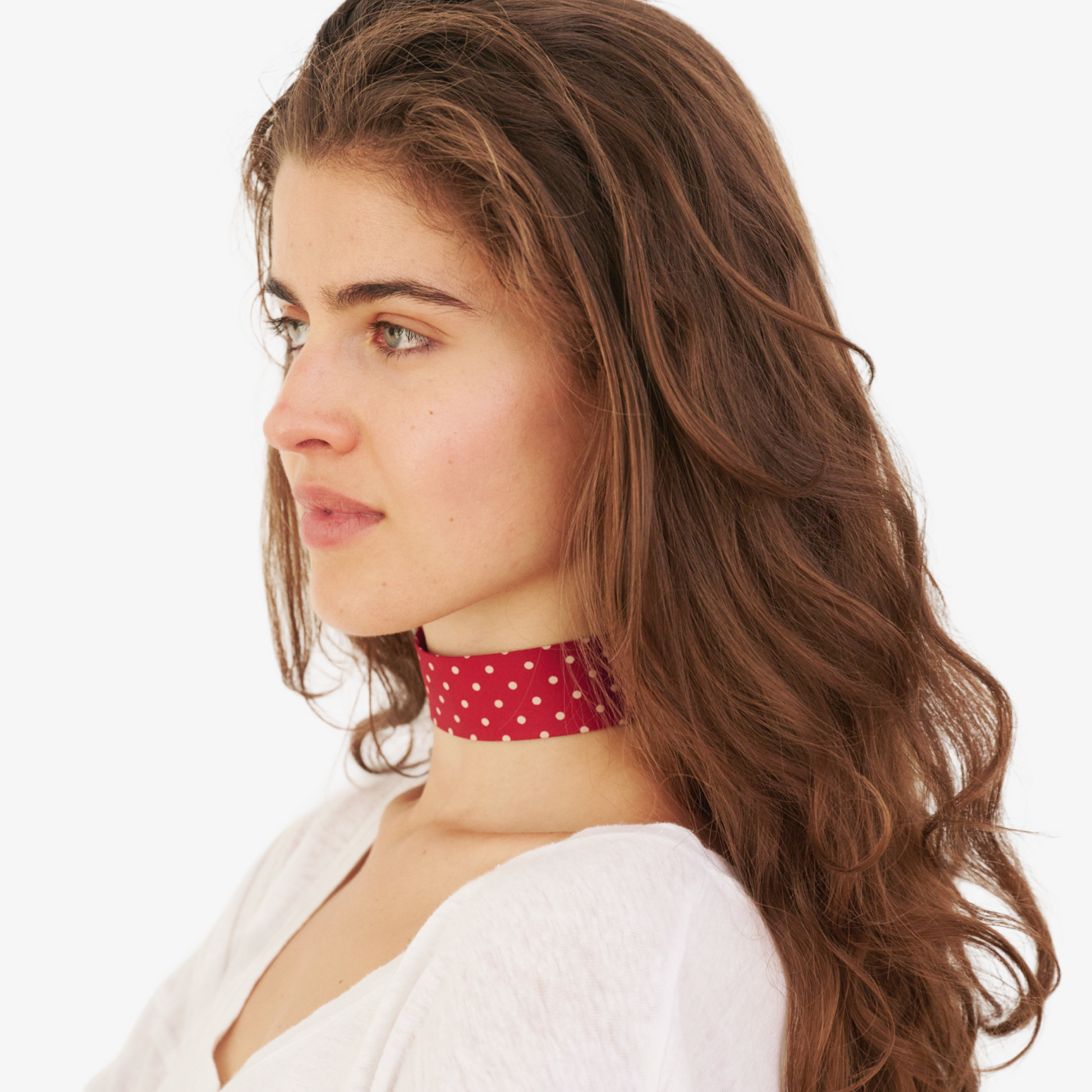 Red Polka Dotted Silk Choker – collo limited edition choker
