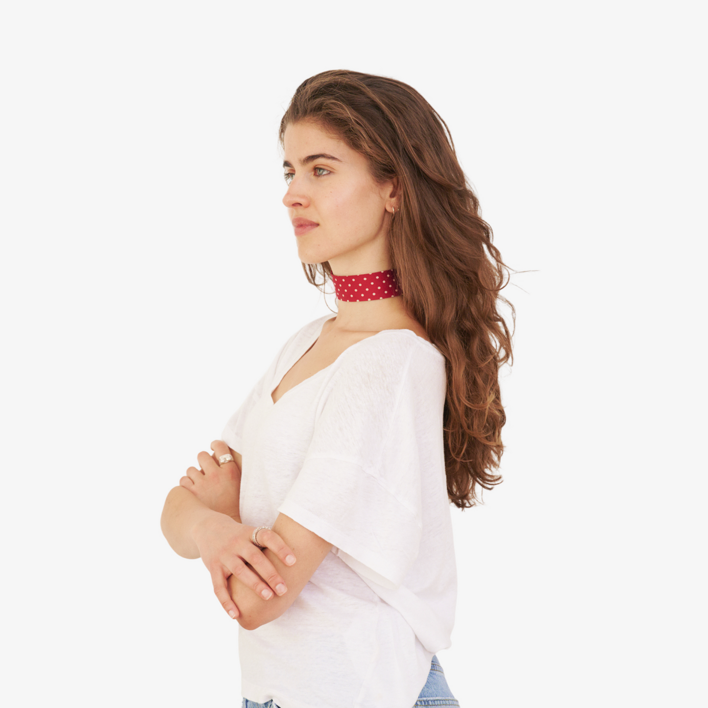 Red Polka Dotted Silk Choker – collo limited edition choker