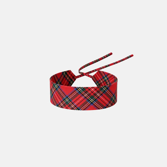 Red Tartan Cotton Choker – 100% cotton, with self-tie closure | collo basics