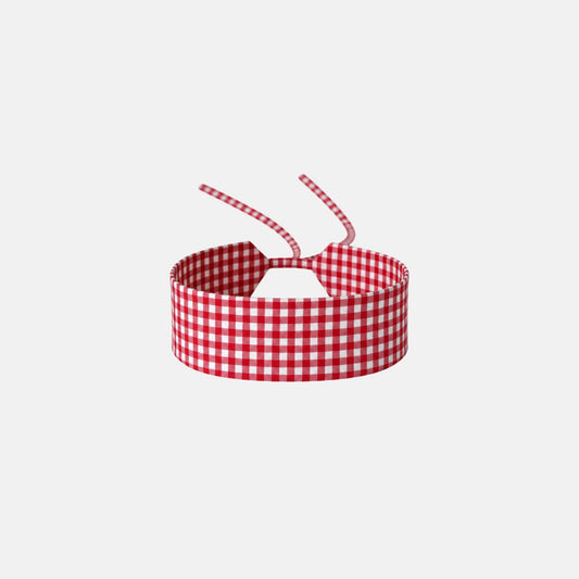 Red Vichy Cotton Choker – 100% cotton, with self-tie closure | collo basics