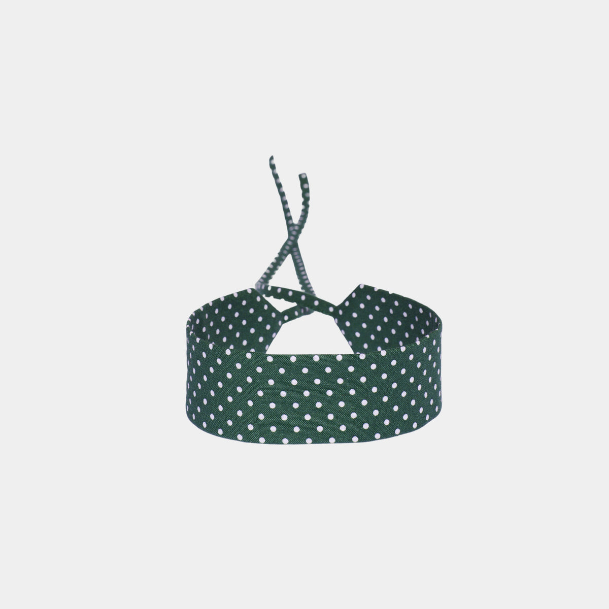 Rich Green Polka Dots Cotton Choker