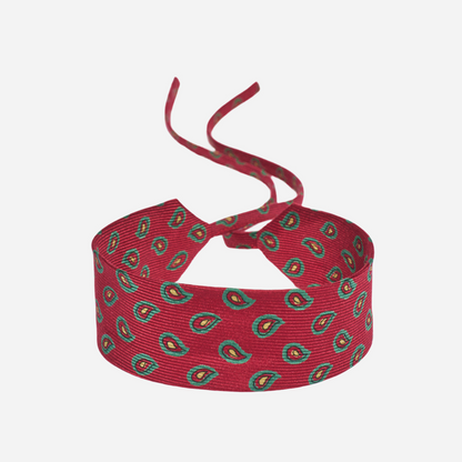 Ruby Red Paisley Silk Choker – collo limited edition choker