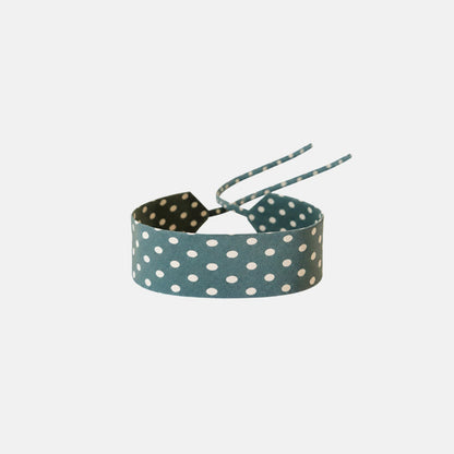 Sage Green Polka Dot Silk Choker – upcycled from a vintage silk tie, with self-tie closure | collo limited edition