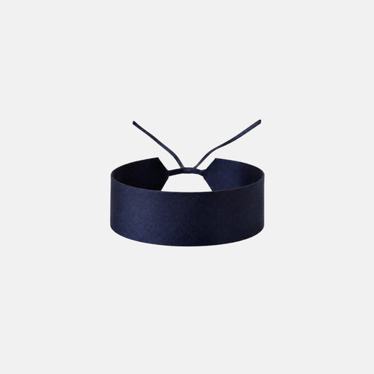 Solid Navy Silk Choker – upcycled from a vintage silk tie, with self-tie closure | collo limited edition