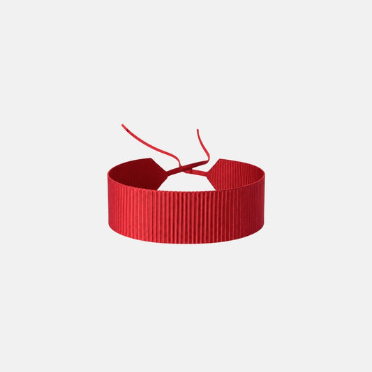 Solid Red Rib Silk Choker – upcycled from a vintage silk tie, with self-tie closure | collo limited edition