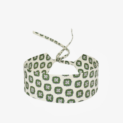 White & Green Medaillons Silk Choker – collo limited edition choker