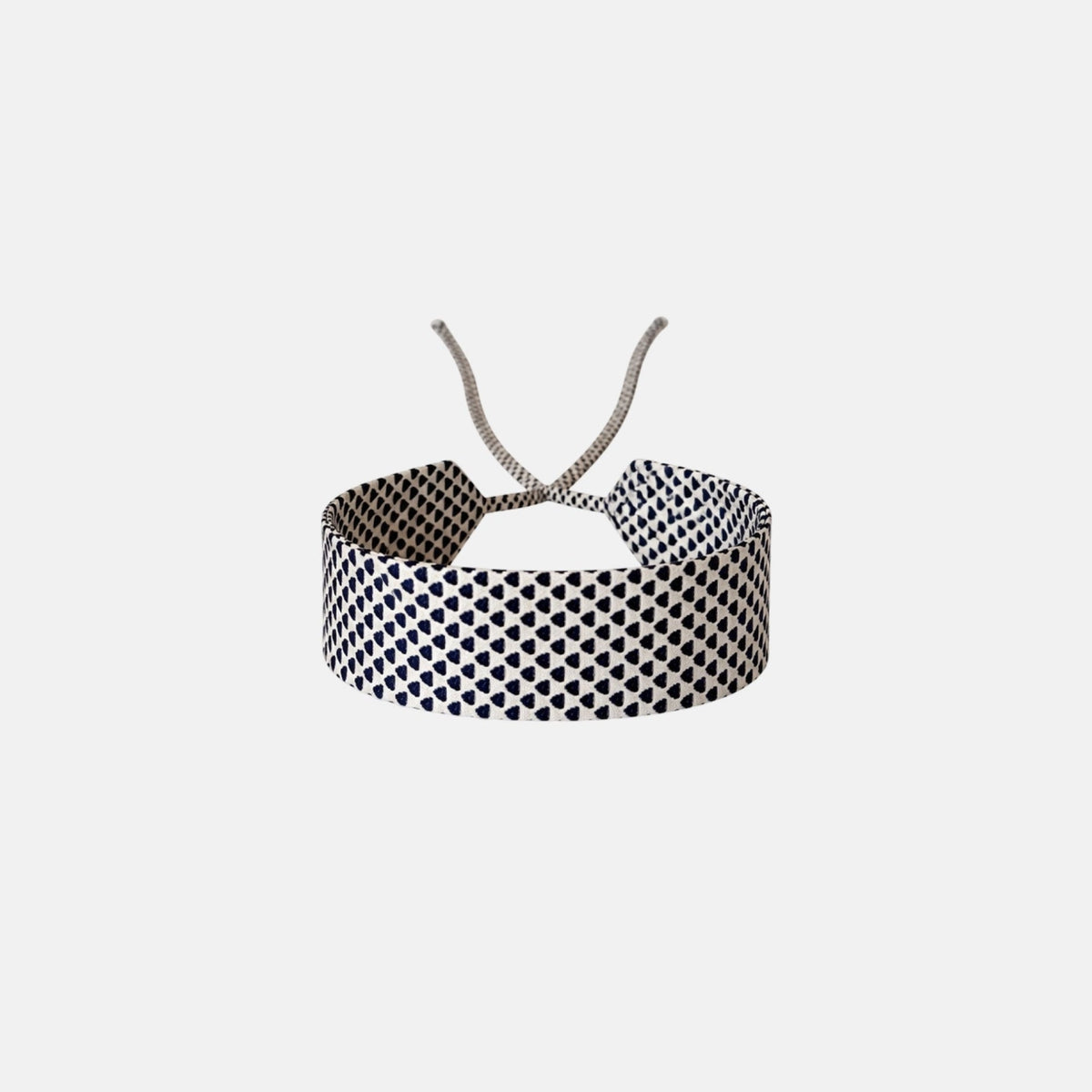White Navy Triangle Silk Choker – upcycled from a vintage silk tie, with self-tie closure | collo limited edition