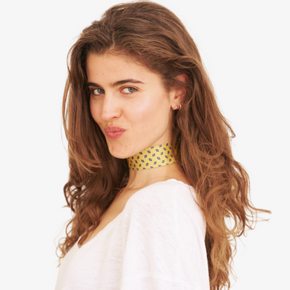 Yellow Blue Diamond Silk Choker – collo limited edition choker