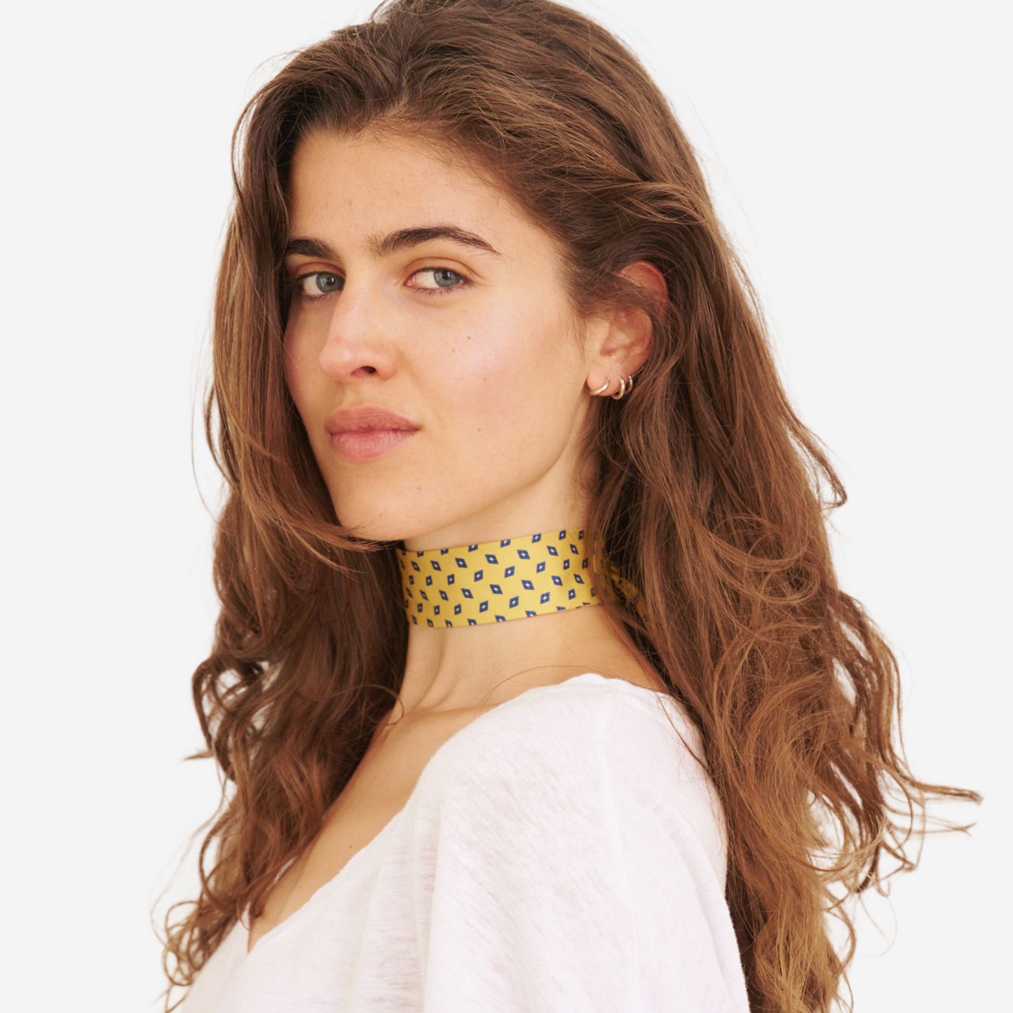 Yellow Blue Diamond Silk Choker – collo limited edition choker