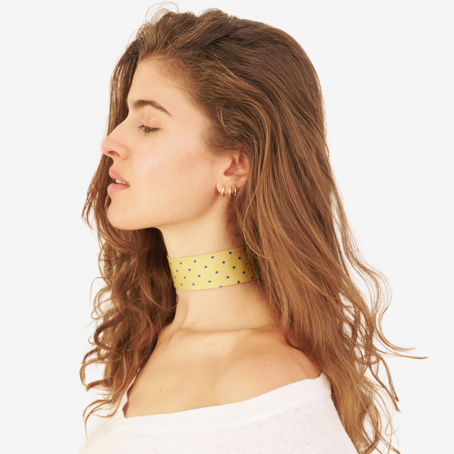 Yellow Polka Dotted Silk Choker – collo limited edition choker